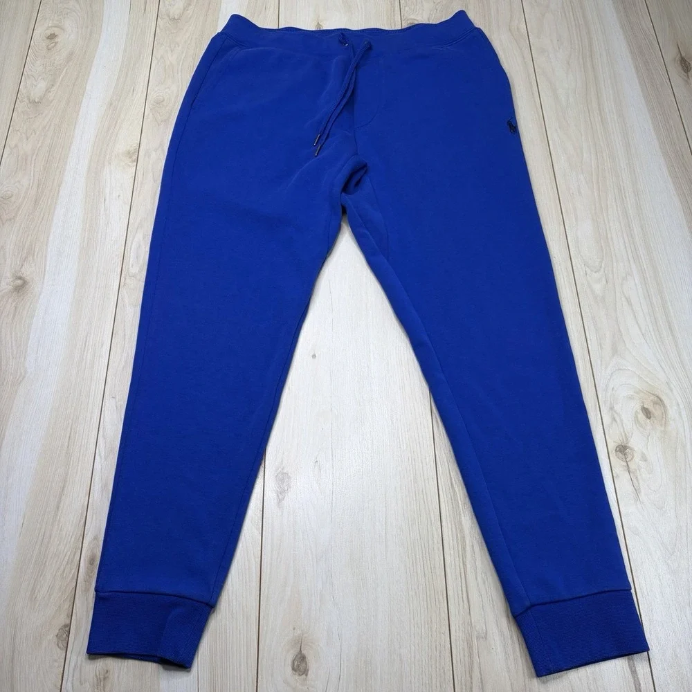 Polo Ralph Lauren Double Knit Jogger Sweatpants Mens Size Medium Blue